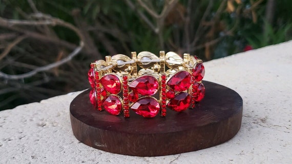 CRAFTDLondon クラフトロンドン RED CRYSTAL GEMSTONE BRACELET Red Crystal Gemstone Bracelet (Silver)