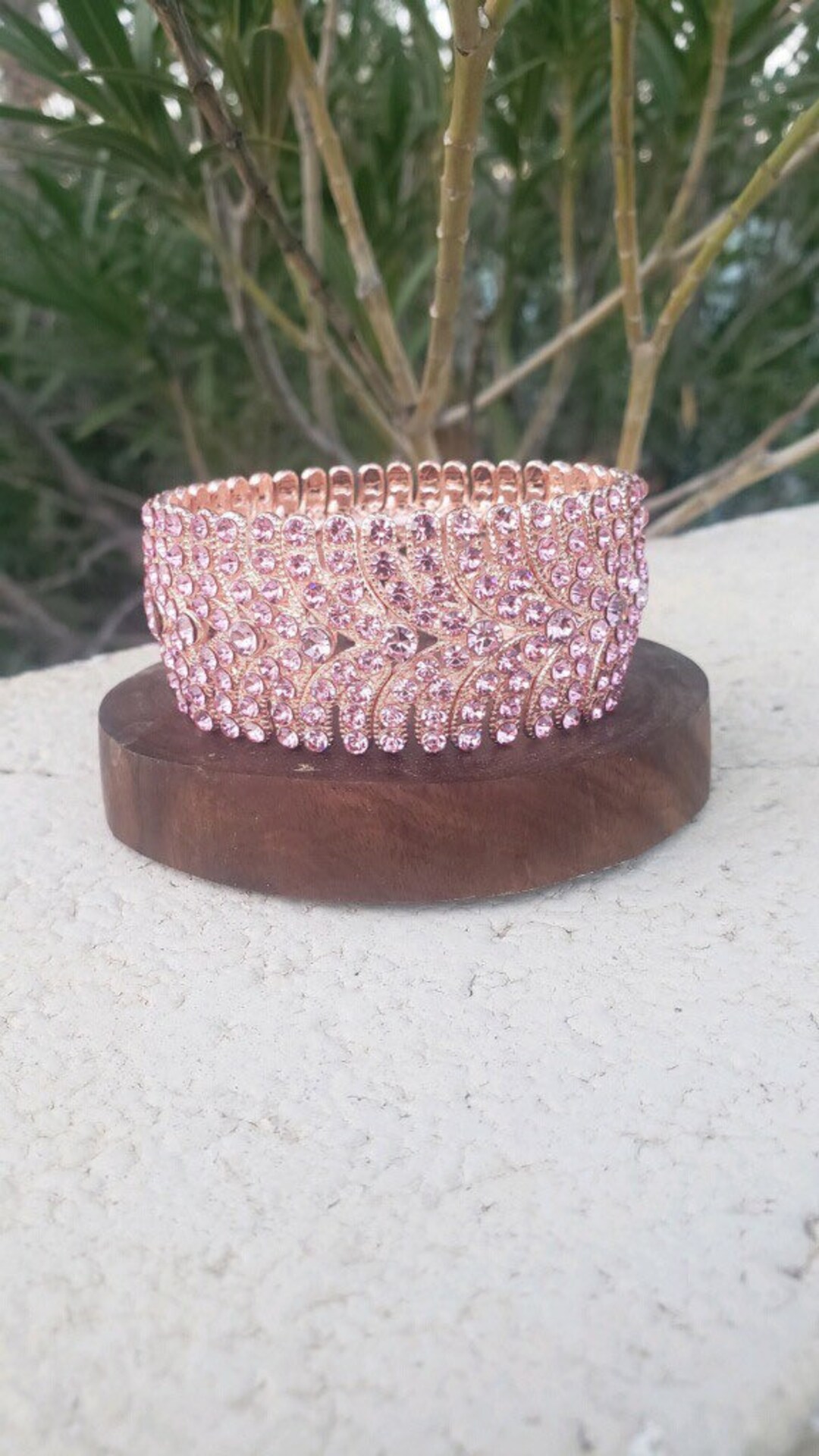 Rose gold online rhinestone bracelet