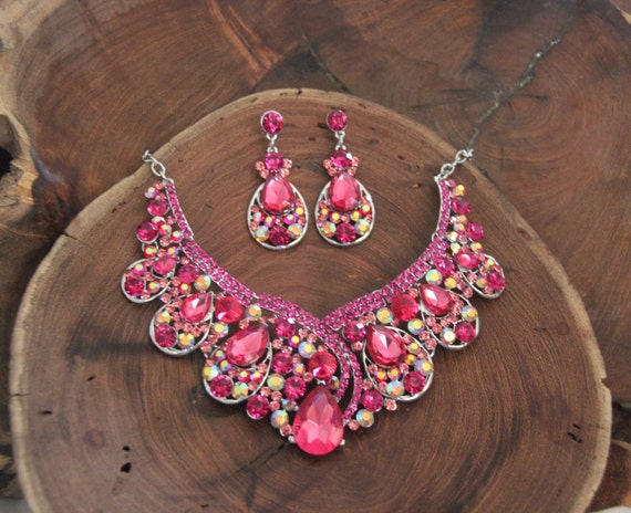 Norah Rose gold Pink Jewellery Set – I Jewels