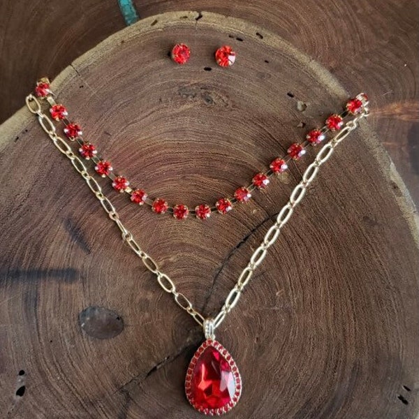 Red Necklace - Etsy
