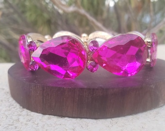 Fuchsia crystal bracelet