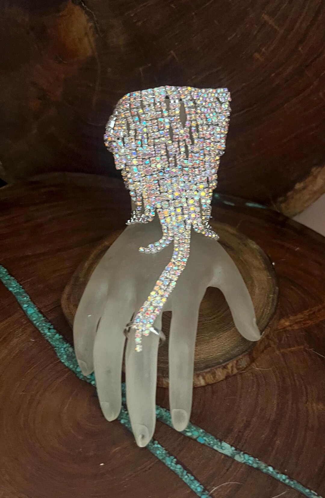 Ab Rhinestone Hand Chain and Ring Bracelet - Etsy