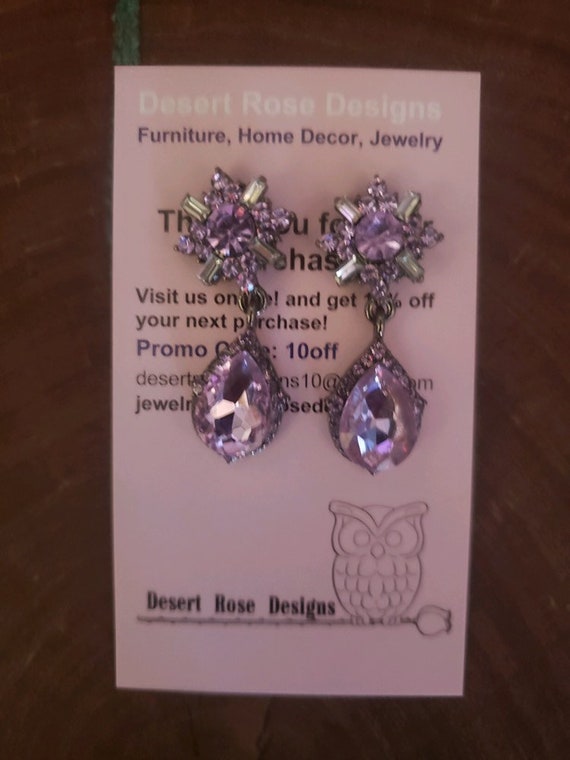 Purple pageant earrings clearance