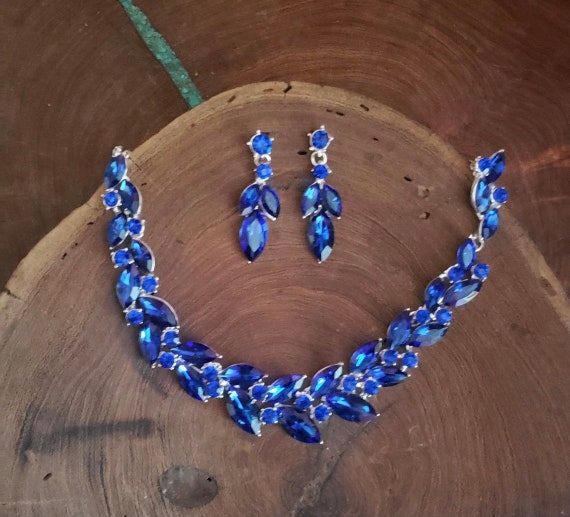 Imported Rhinestone Chain - Royal Blue and Purple Iridescent