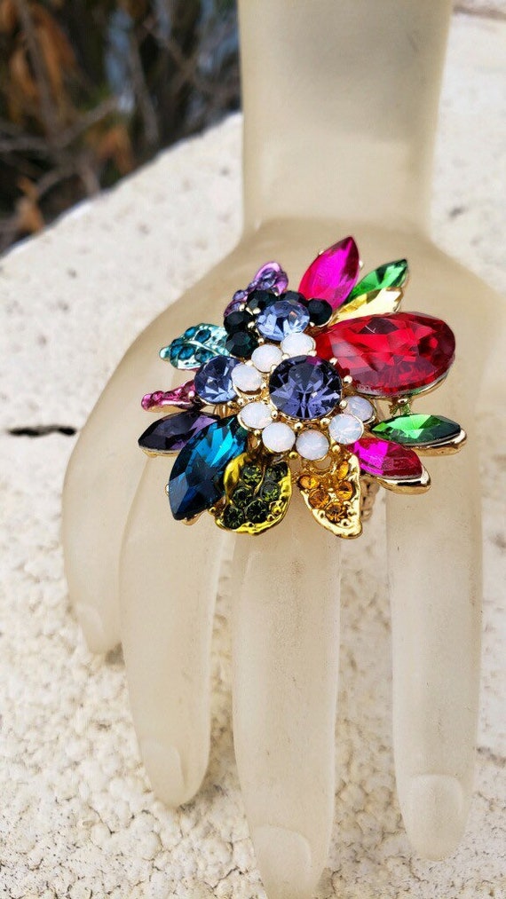 Multicolor Bedazzle Statement Ring