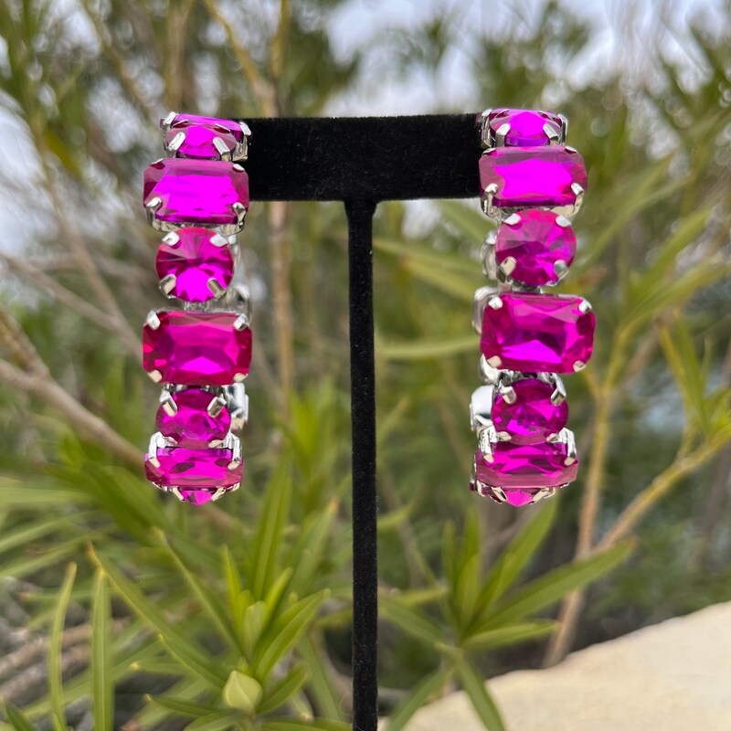 PREORDER Mini Bianca Hoops Fuchsia Matt - Tova main image 0