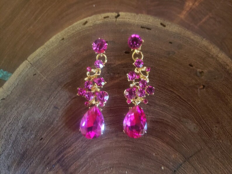 Fuchsia necklace fuchsia necklace and earrings set hot pink Etsy