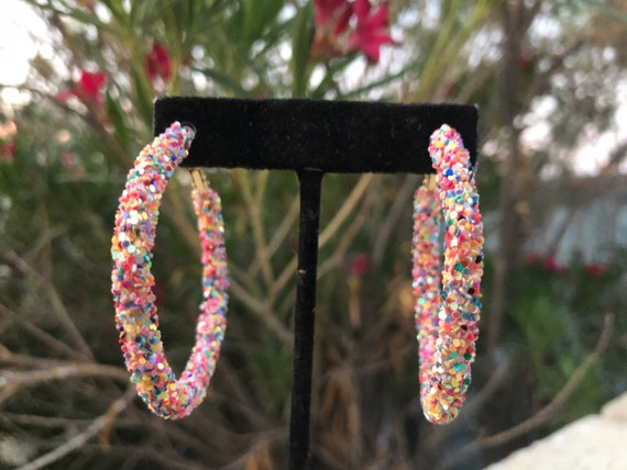 Isaac Mizrahi New York Gold Tone Hoop And Multi Colored Bead Earrings :  Target