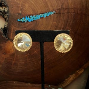 large gold stud earrings, oversized gold clip on studs