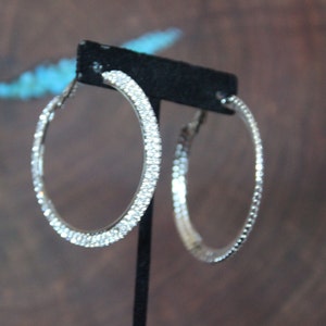 Rhinestone Hoops Crystal Rhinestone Hoop Earrings Pageant - Etsy