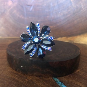 Marinering, marineblauwe promring, marineblauwe strassring