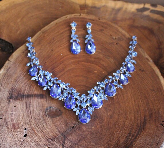 light blue crystal necklace