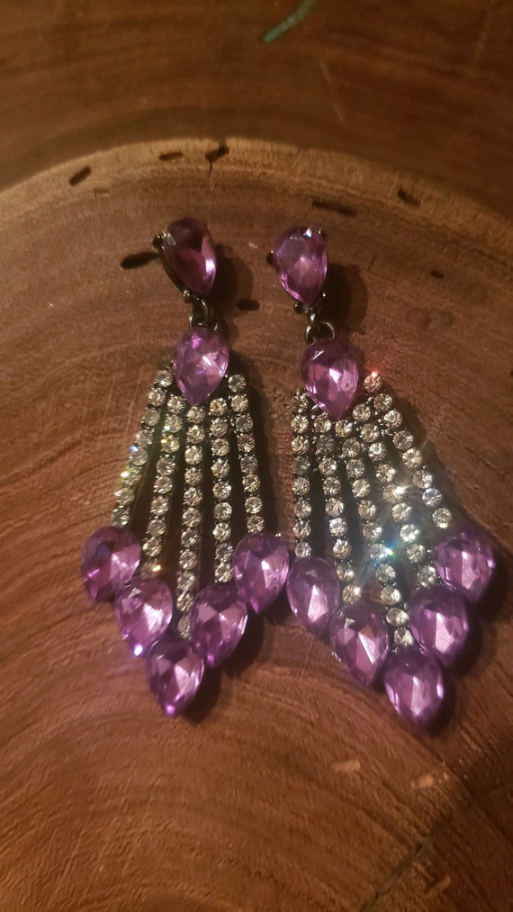 Purple on sale chandelier earrings