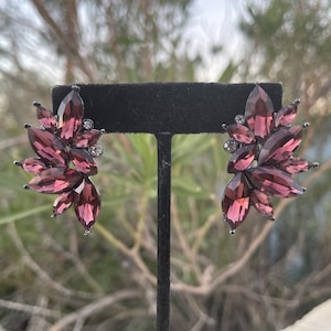 Burgundy stud earrings