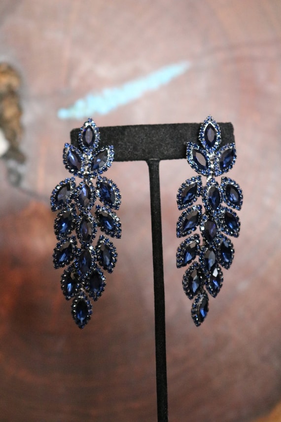 Clip on Navy Earrings Navy Blue Clip on Earrings Navy Clip