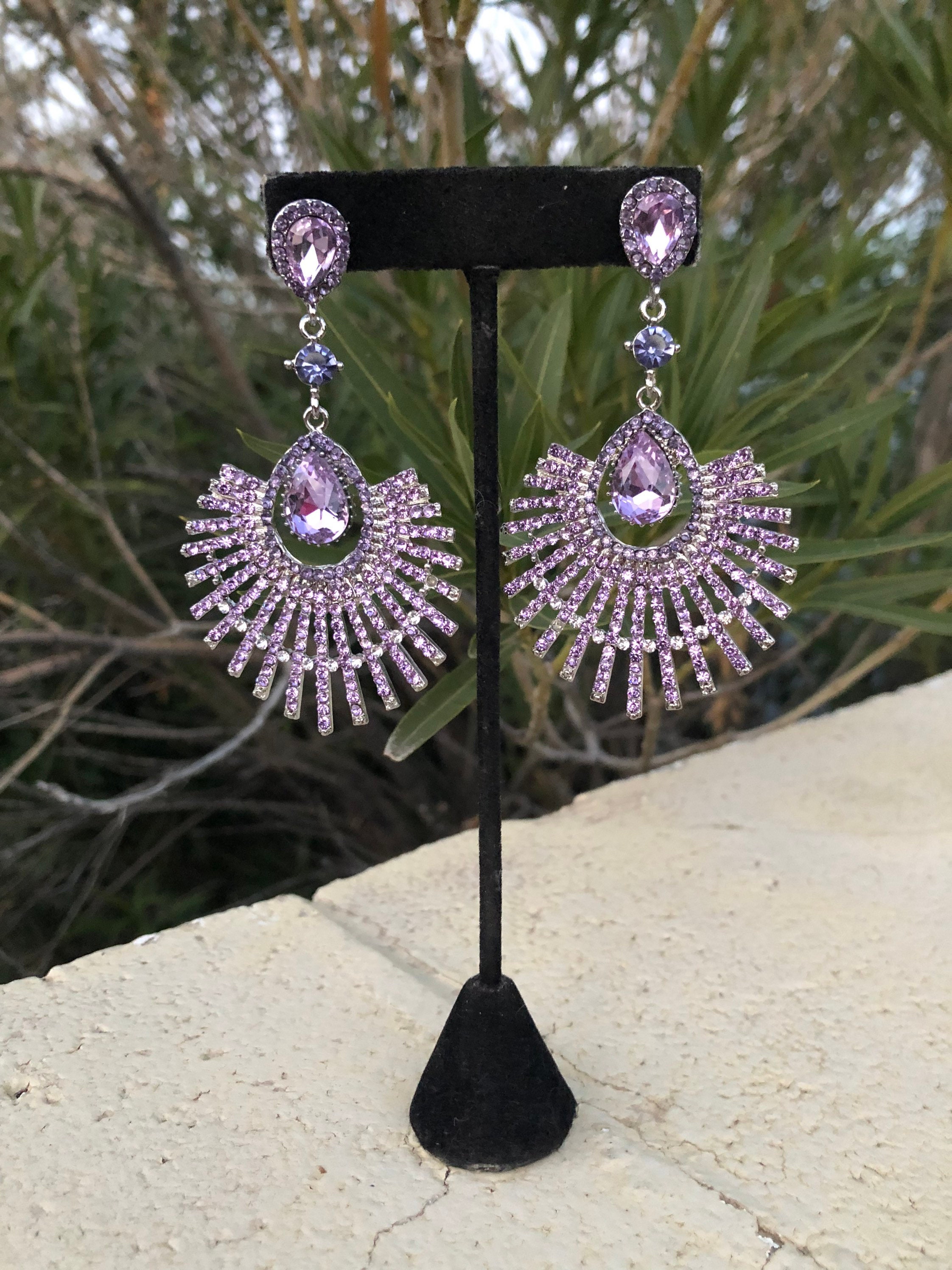 Purple prom best sale earrings