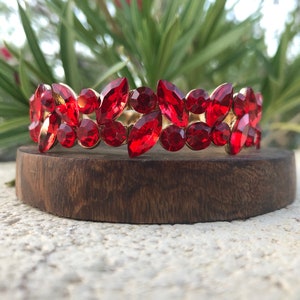Red rhinestone bracelet