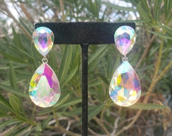 Iridescent prom earrings deals