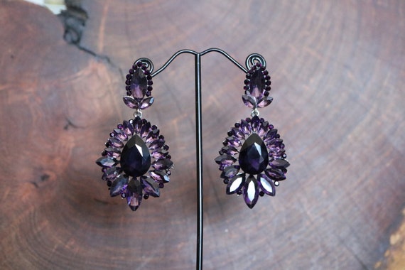 Purple prom deals earrings