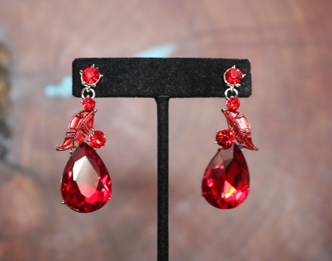 Red prom earrings deals