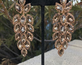 Gold rhinestone earrings