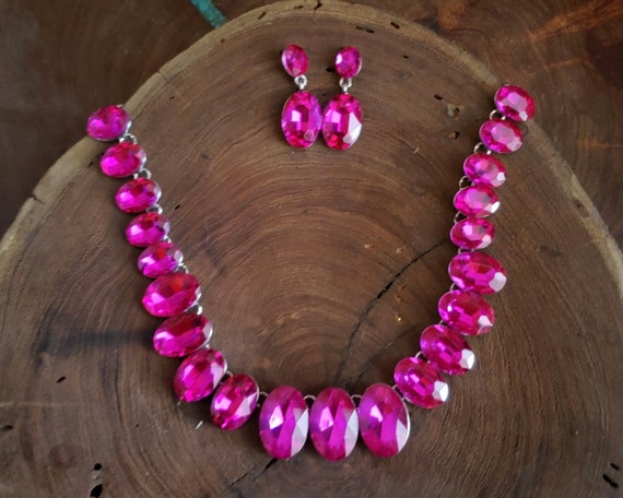 Cheap 2023 new designedPink Crystal Zircon Pendant Necklace Earrings Ring  Sweet Cross Heart Chain Choker for Women Jewelry Accessories | Joom