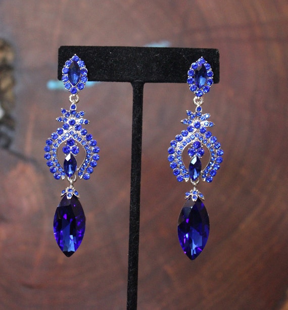 Blue Dangle Earrings Blue Dangle Earrings