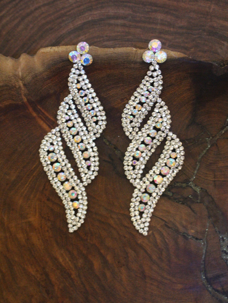 Extra long rhinestone earrings Clearance