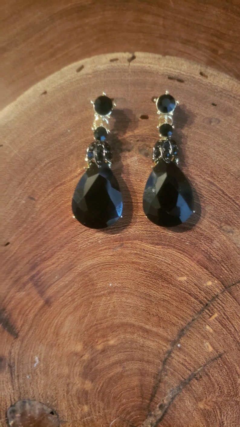 black necklace set black and gold rhinestone necklace set