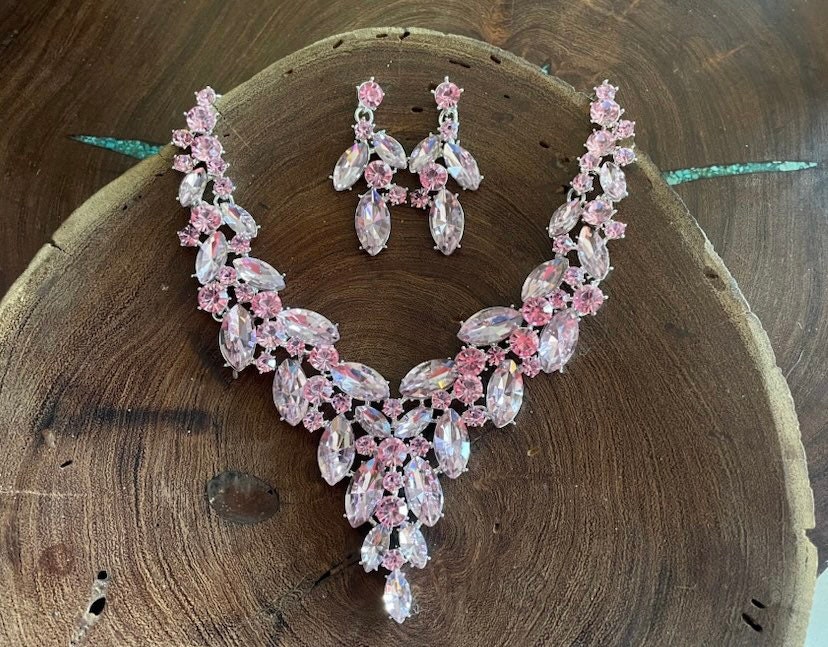 ネックレス・ペンダント Blooming Party Silver Pink Necklace & Earrings (SILVER925) il_fullxfull.4373616411_j7v0.jpg