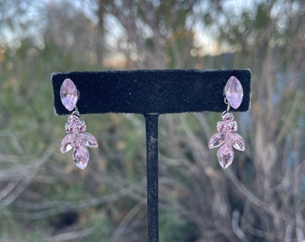 Light pink flower girl earrings, light rose pink earrings, pink prom earrings