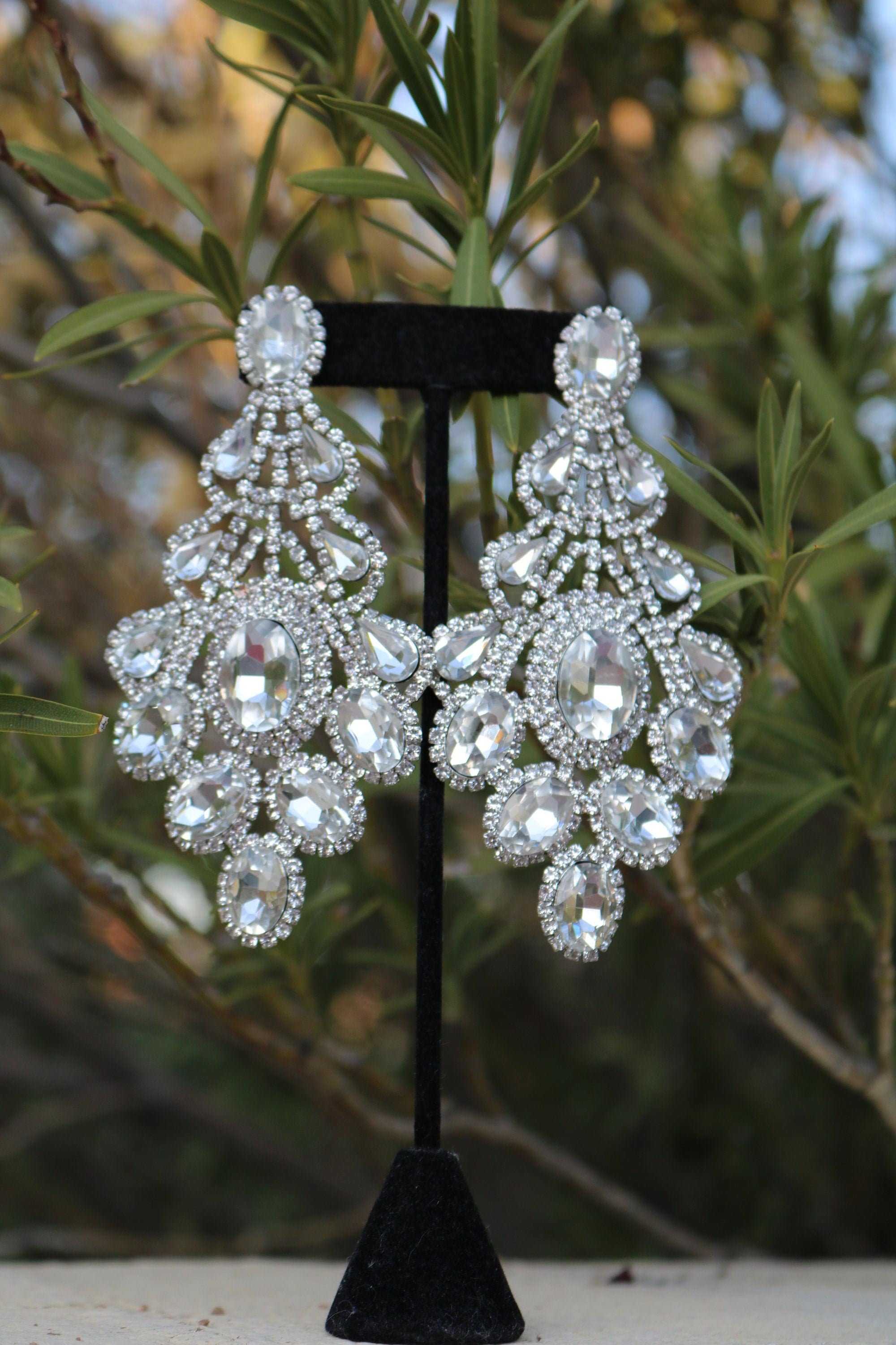 Amazon.com: Large Crystal Maxi Statement Rhinestone Drop Earrings Women Big  Dangle Earring Crystal Earrings Multi: Clothing, Shoes & Jewelry