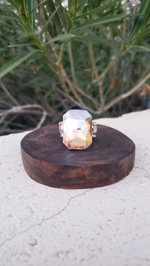 Chunky cheap crystal ring