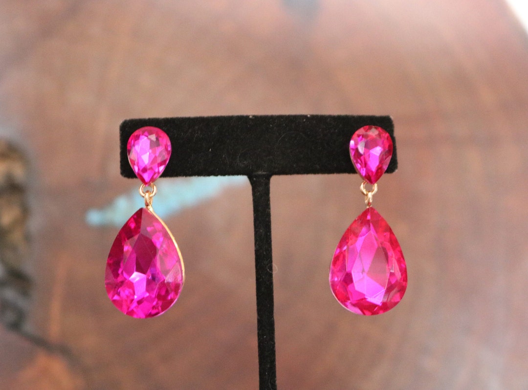 Fuchsia Earrings, Celebration Earrings, Web Party Earrings, Fuchsia ...