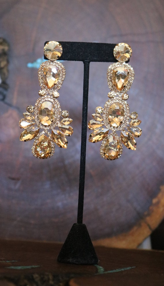 Large Pear Ballroom Earrings - Clear Crystal – Ballroom Jewels