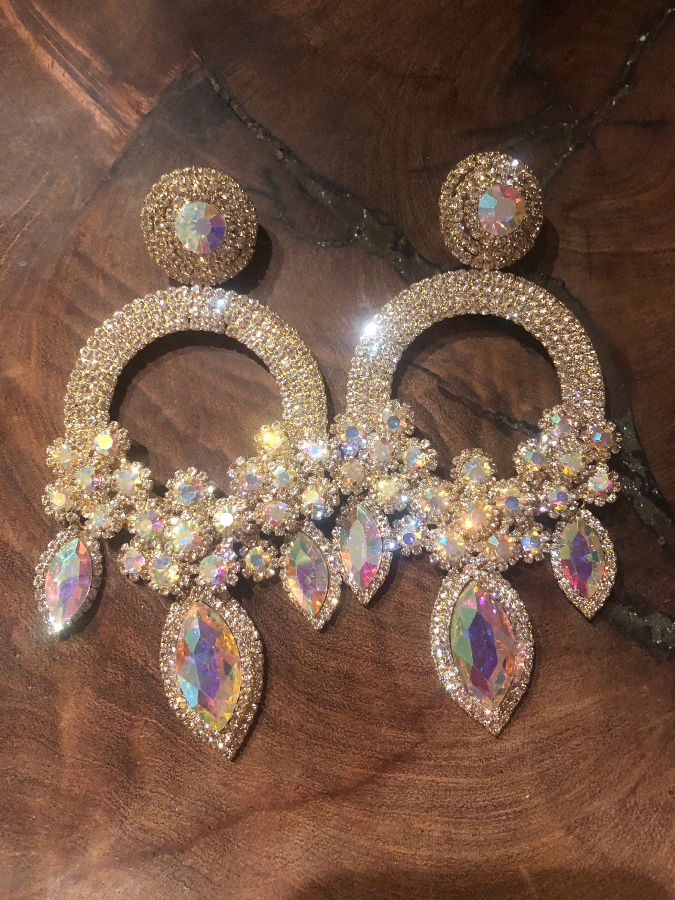 Long Gold Chandelier Earrings Big Gold Crystal Earrings Long Gold Pageant  Earrings Statement Earrings Extra Large Earrings 5319 - Etsy | Big earrings,  Pageant earrings, Chandelier earrings