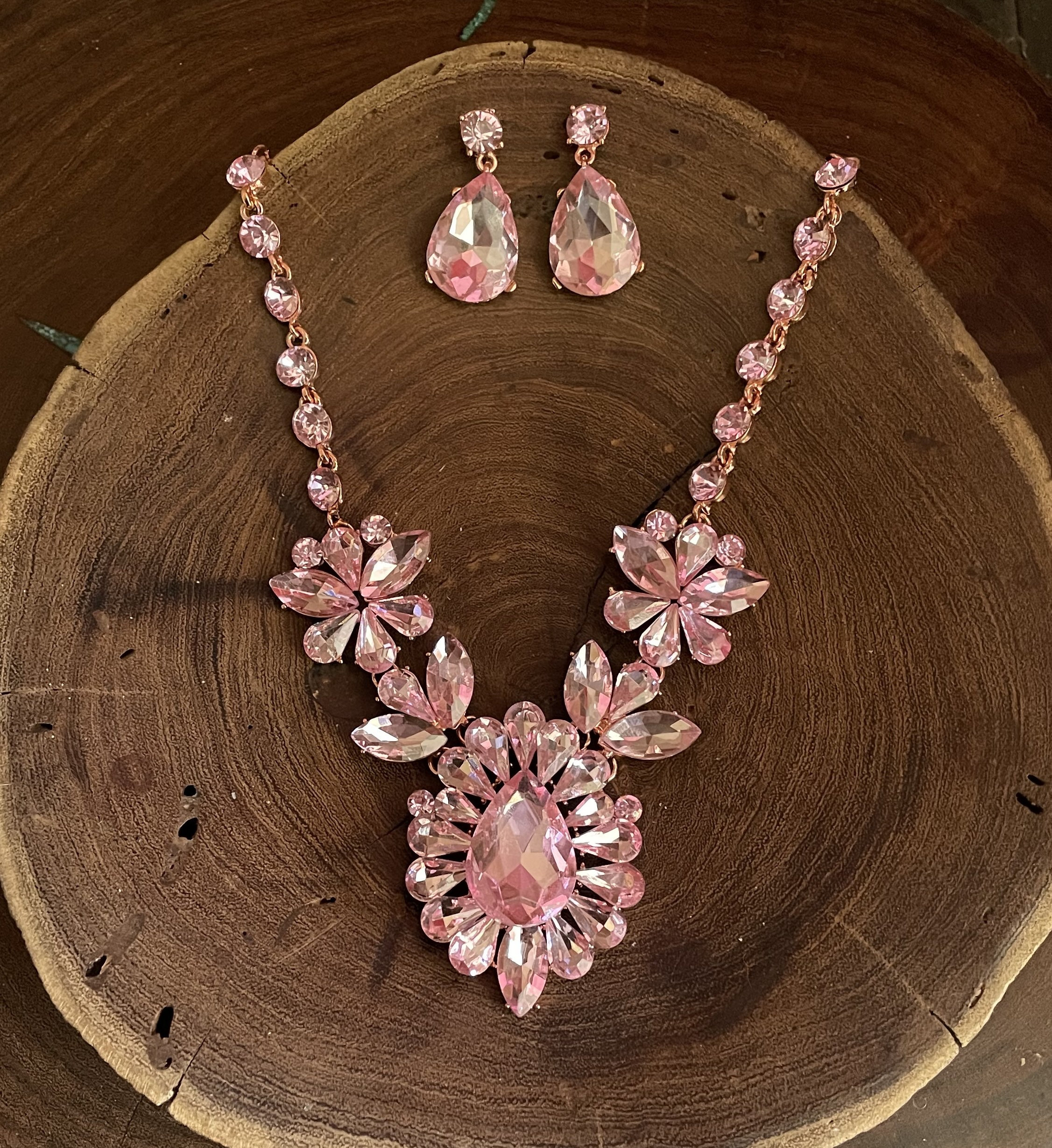 Oxidized Pink Choker Necklace & Earring Set – Digital Dress Room