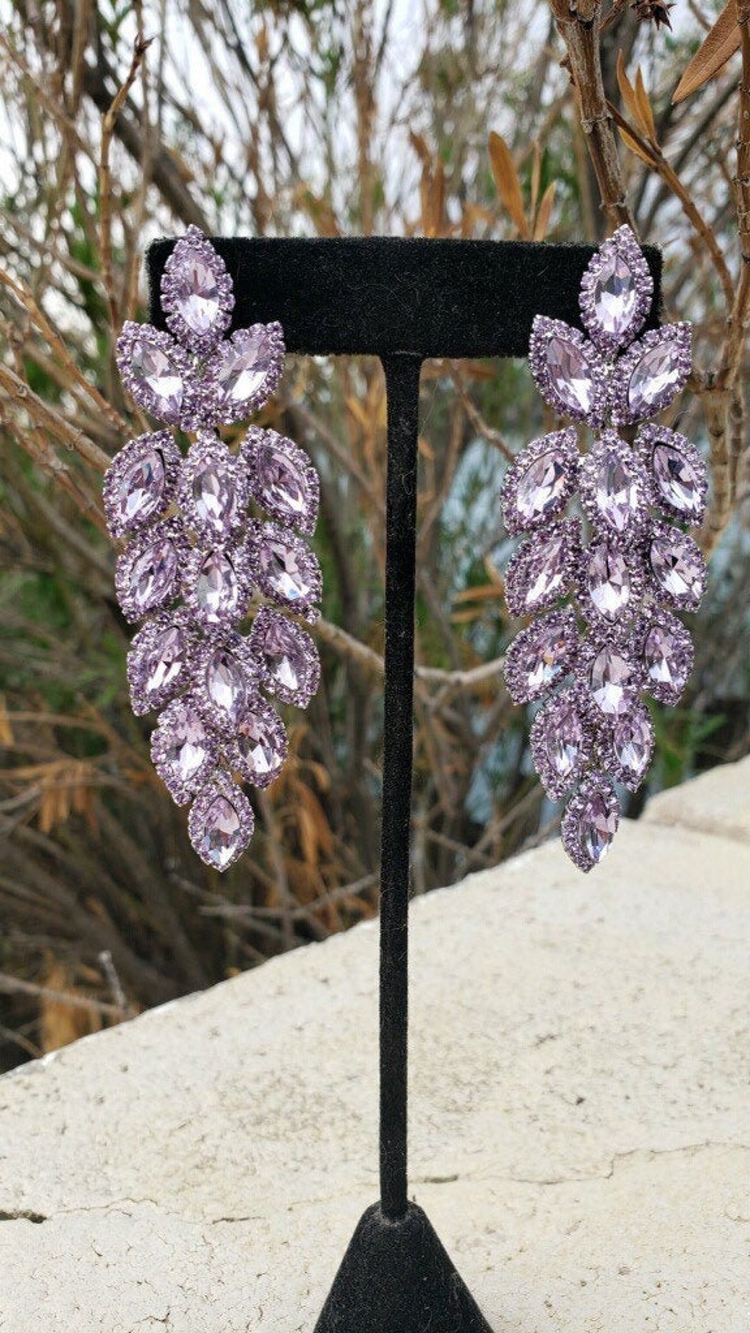 Lavender Earrings, Lighter Purple Earrings, Purple Rhinestone Earrings,  Violet Crystal Earrings, Lavender Pageant Earrings Canada