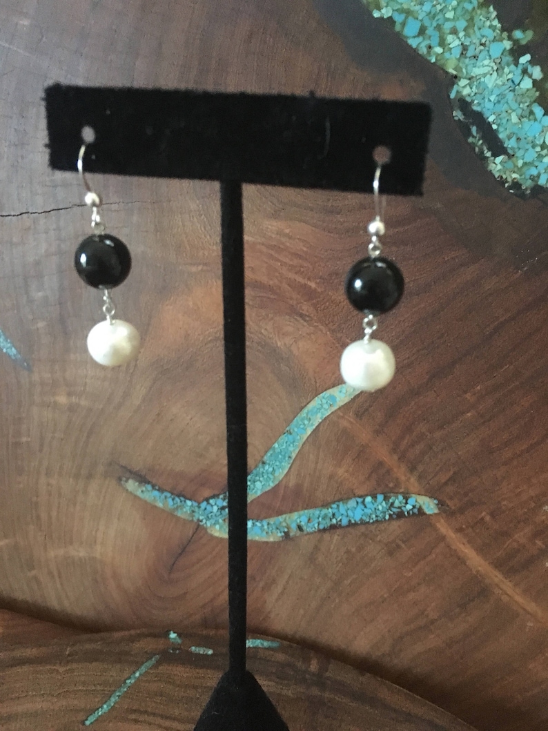 freswater pearl earrings gift for mom pearl dangle earrings Pearl sterling silver earrings natural stones