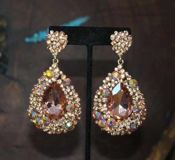 Rose gold shop pageant earrings