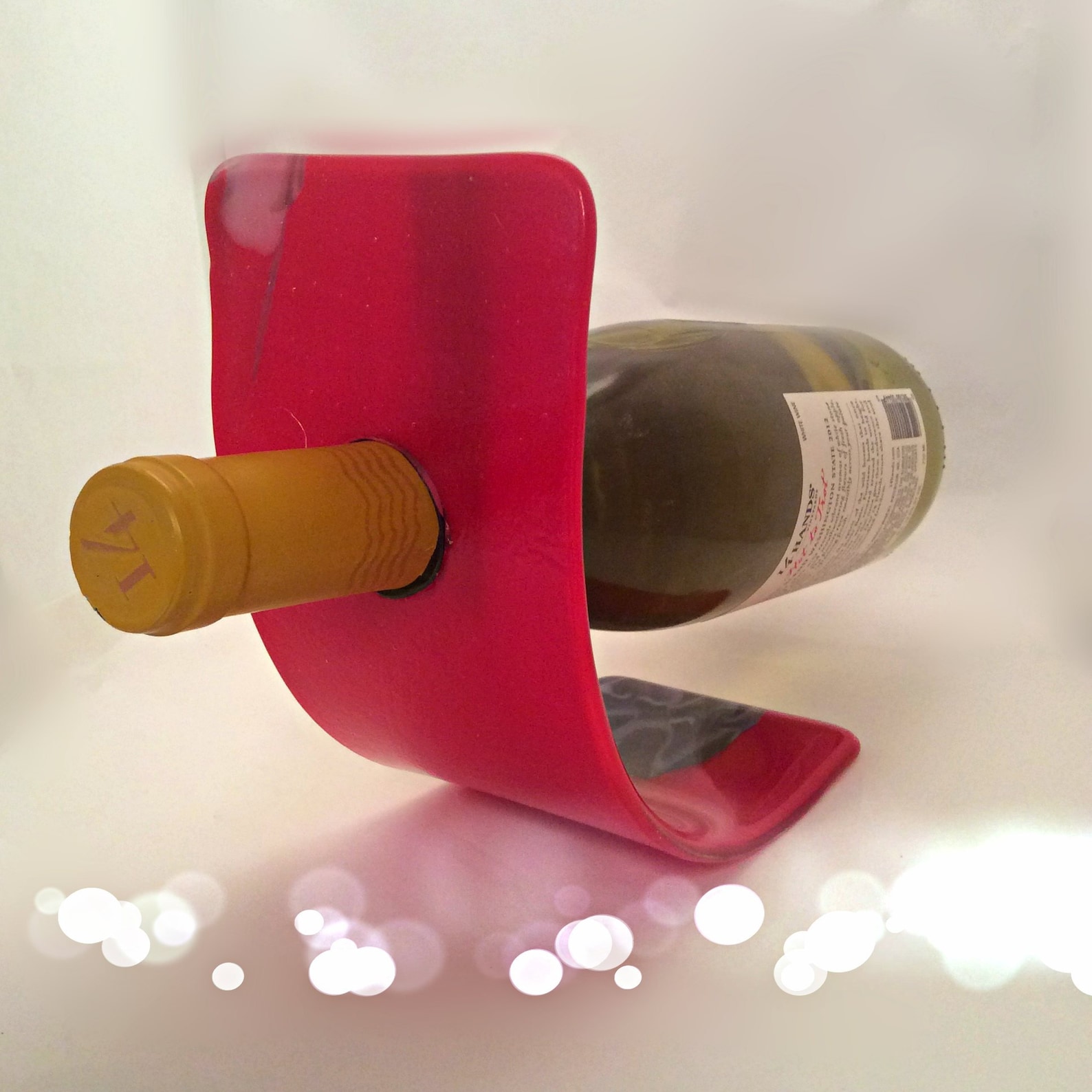 Handmade floating red wine bottle holder Etsy