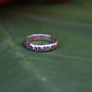 Hand Stamped Sterling Silver Ring Band
