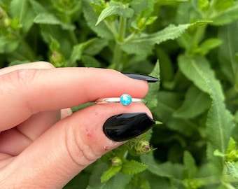 Aurora Opal and Sterling Silver Ring Size 8