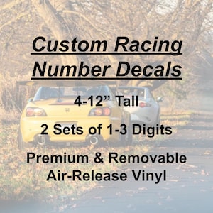 Custom Racing Number Decals (2x)
