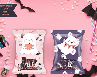 Pastel Halloween Decor, Pastel Halloween Party, Pastel Halloween Party Favors, Pastel Halloween Chip Bags, Cute Pastel Halloween