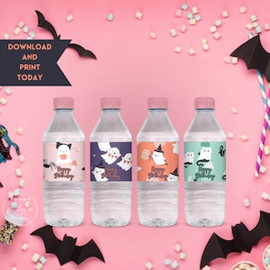 Pastel Halloween Decor,Pastel Halloween Birthday Party,Pastel Halloween Water Bottle Labels,Pastel Halloween Party,Pastel Halloween Birthday