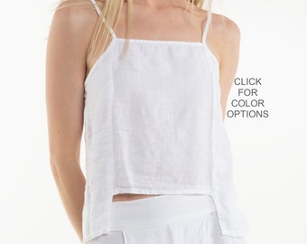 Atsui Women's Top | Linen Blouse with Adjustable Strands | Matching Colors to Atsui Skirt
