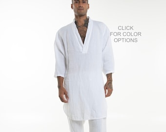 Takiyu Men's Top | Versatile Linen Shirt in Multiple Colors | Match with Takiyu Men's Pants