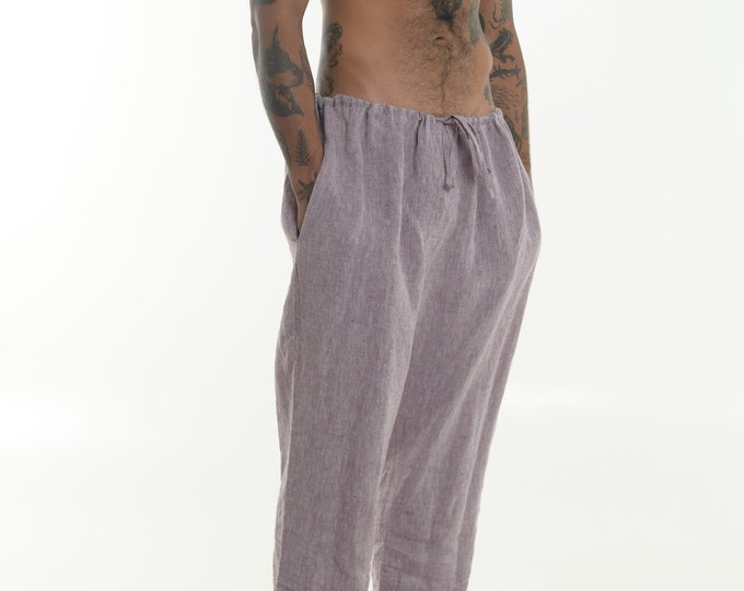 Renaissance Rose Linen Men's Pants | Tailored Fit Casual Trousers for Versatile Comfort | Takiyu Loungewear TAKIYU MAN PANTS
