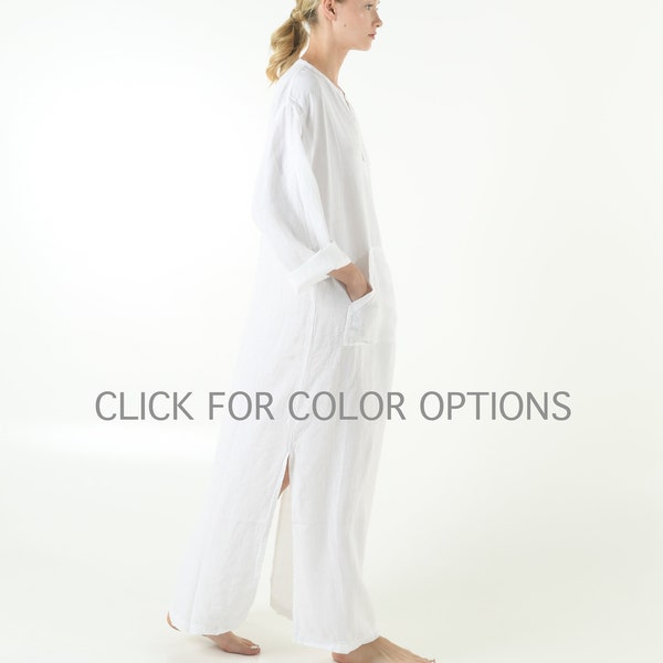 Linen Kaftan for Women | Plus Size Maxi Dress with Color Selections | Oversize Tunic for Summer, Maternity, and Beach dress. JEFF